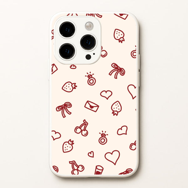Valentines Doodles iPhone 15 Pro Max Case