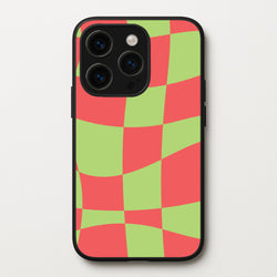 Abstract Red And Green Christmas Pattern iPhone 14 Pro Case