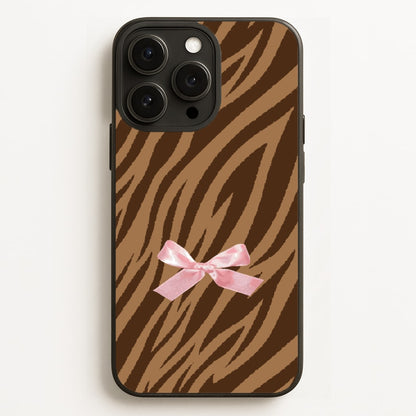 Coquette Brown Tiger Print Phone Case for iPhone, Samsung Galaxy and Google Pixel