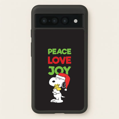 Peace, Love, Joy Christmas Cartoon Beagle Google Pixel 7 Pro Case