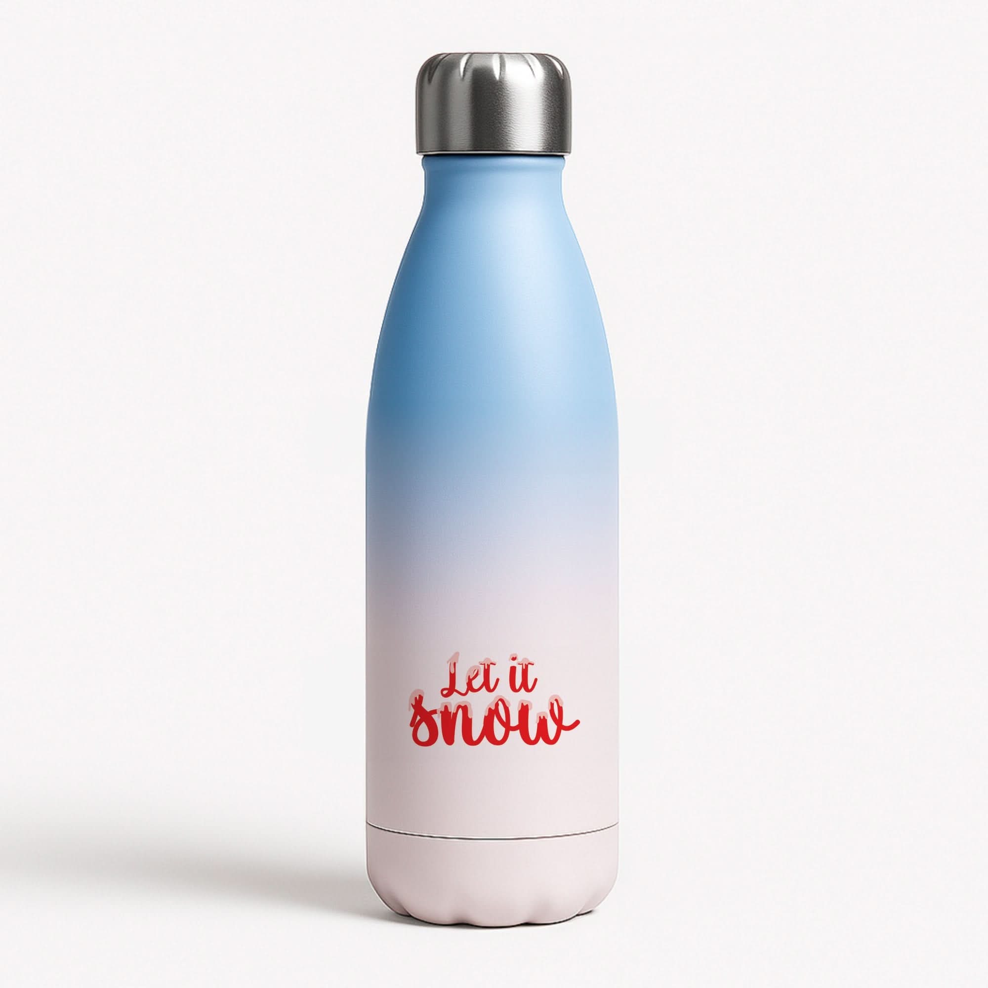 Let It Snow Snowflakes Blue Water Bottle