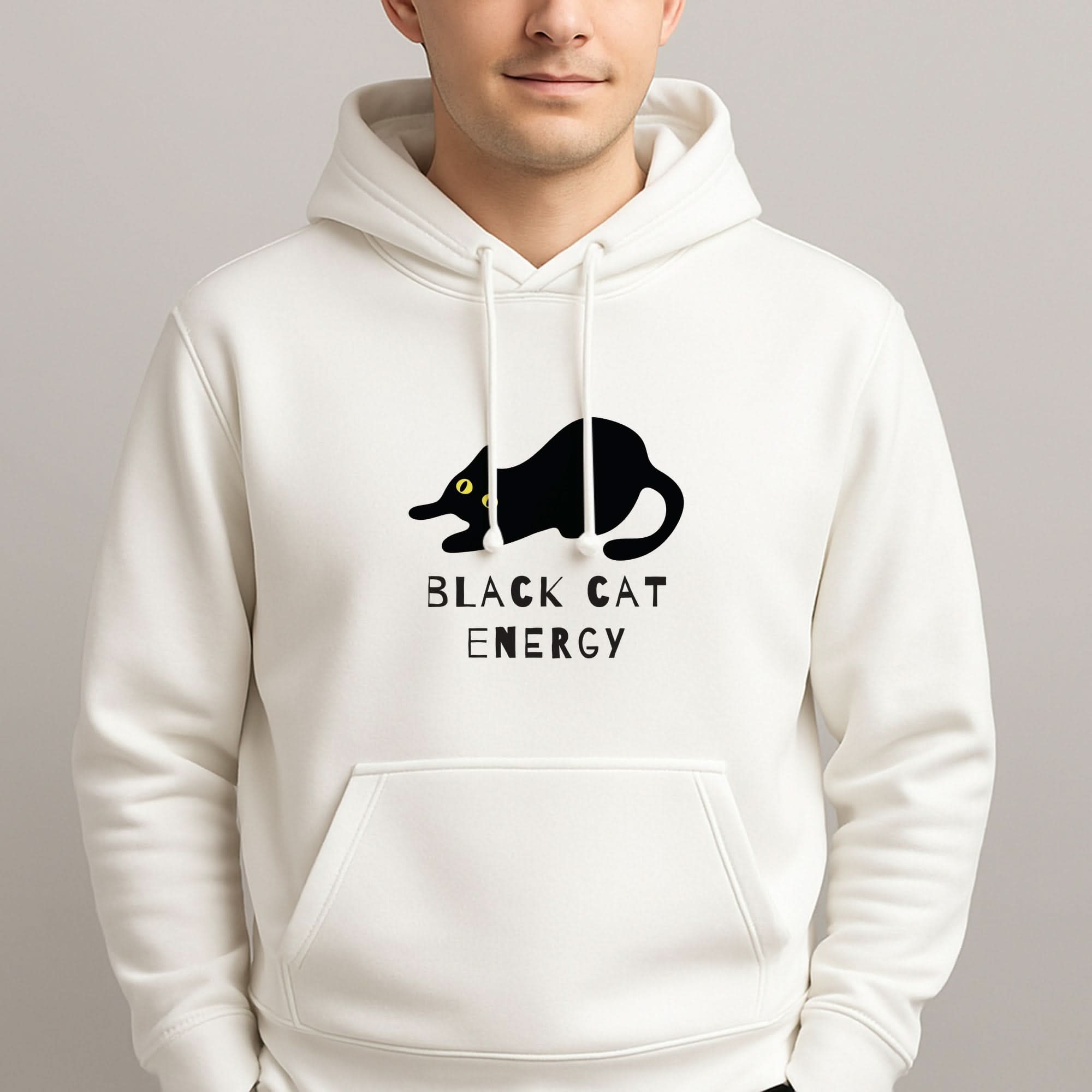 Black Cat Energy Mens Hoodie