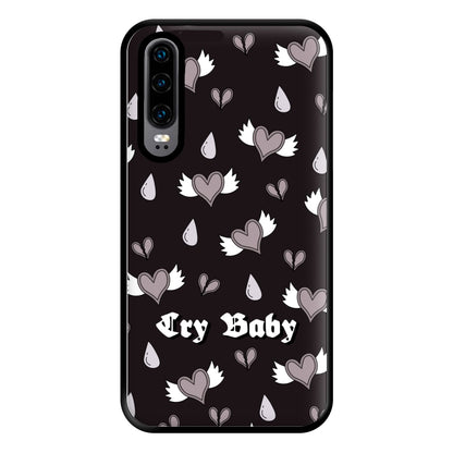 Cry Baby Monochrome Hearts Pattern Huawei P30 Case