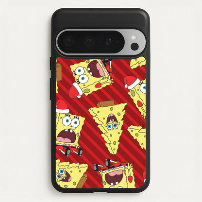 Christmas Cartoon Sponge Stripes Pattern Google Pixel 9 Pro XL Case