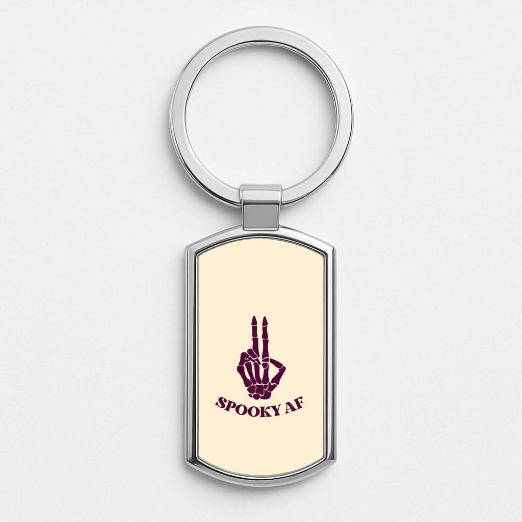 Spooky AF Silver Metal Keyring