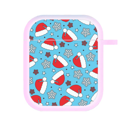 Blue Snow Pattern AirPods Case