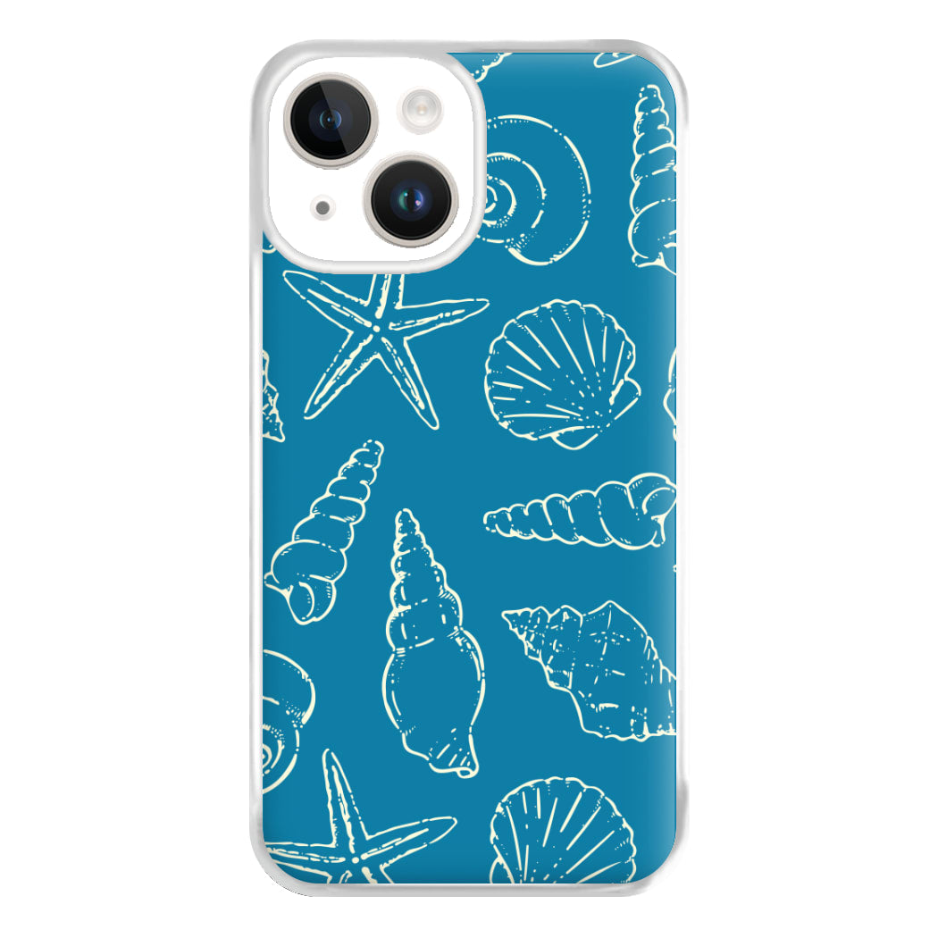 Sketched Shells Pattern iPhone 14 Case