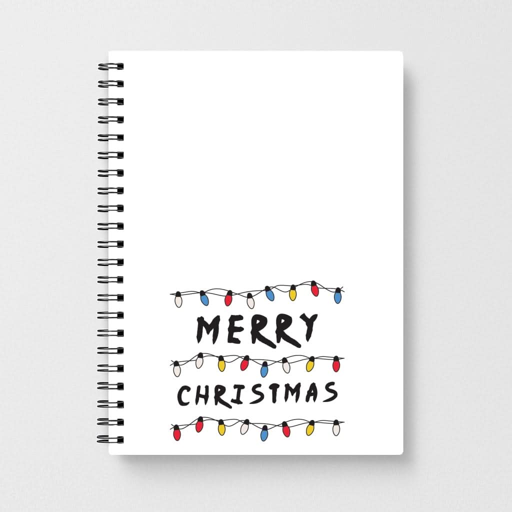 Merry Christmas String Lights Notebook