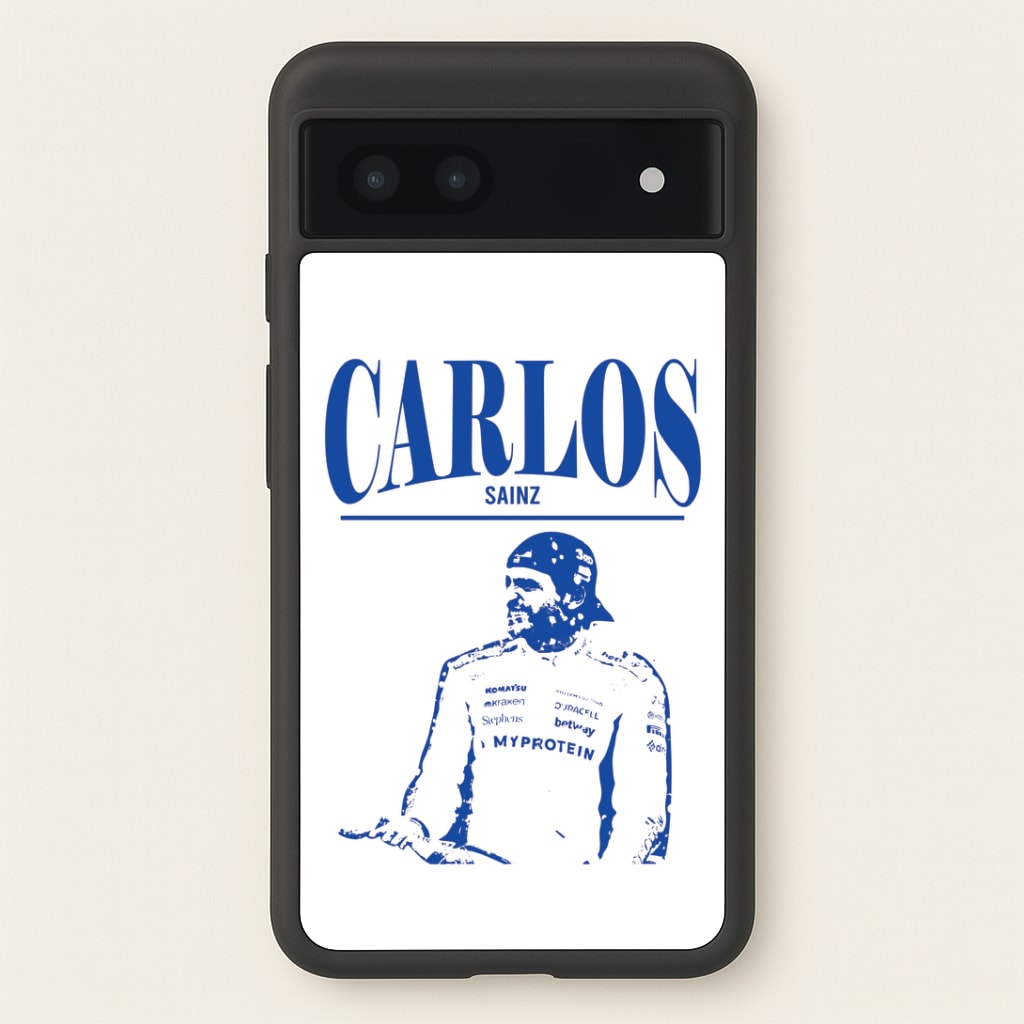 Carlos White And Blue Google Pixel 6a Case