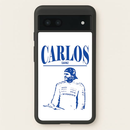 Carlos White And Blue Google Pixel 6a Case