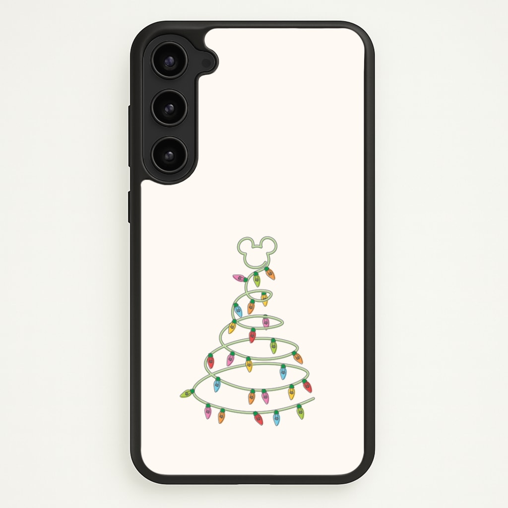 Cartoon Mouse Christmas Tree Lights Galaxy S23 Plus Case