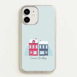 Seasons Greetings Winter Townhouses iPhone 12 / 12 Pro Case