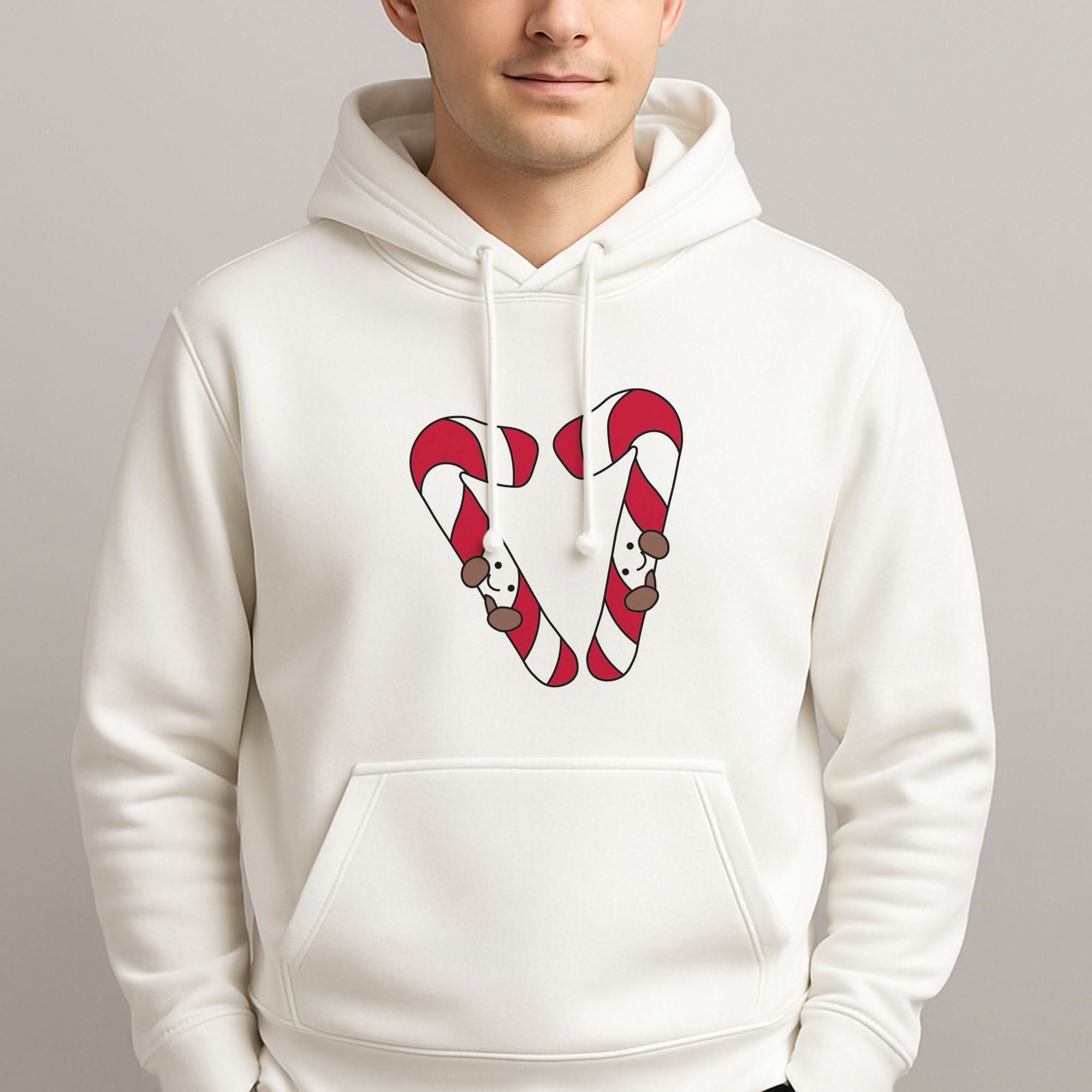 Christmas Candycane Plushies Mens Hoodie