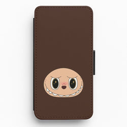 Cute Brown Monster Face Flip / Wallet Phone Case