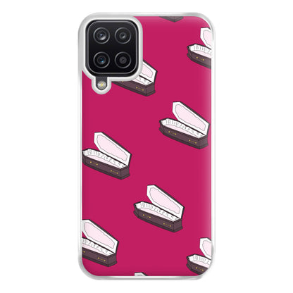 Bright Pink Coffin Pattern Galaxy A12 Case