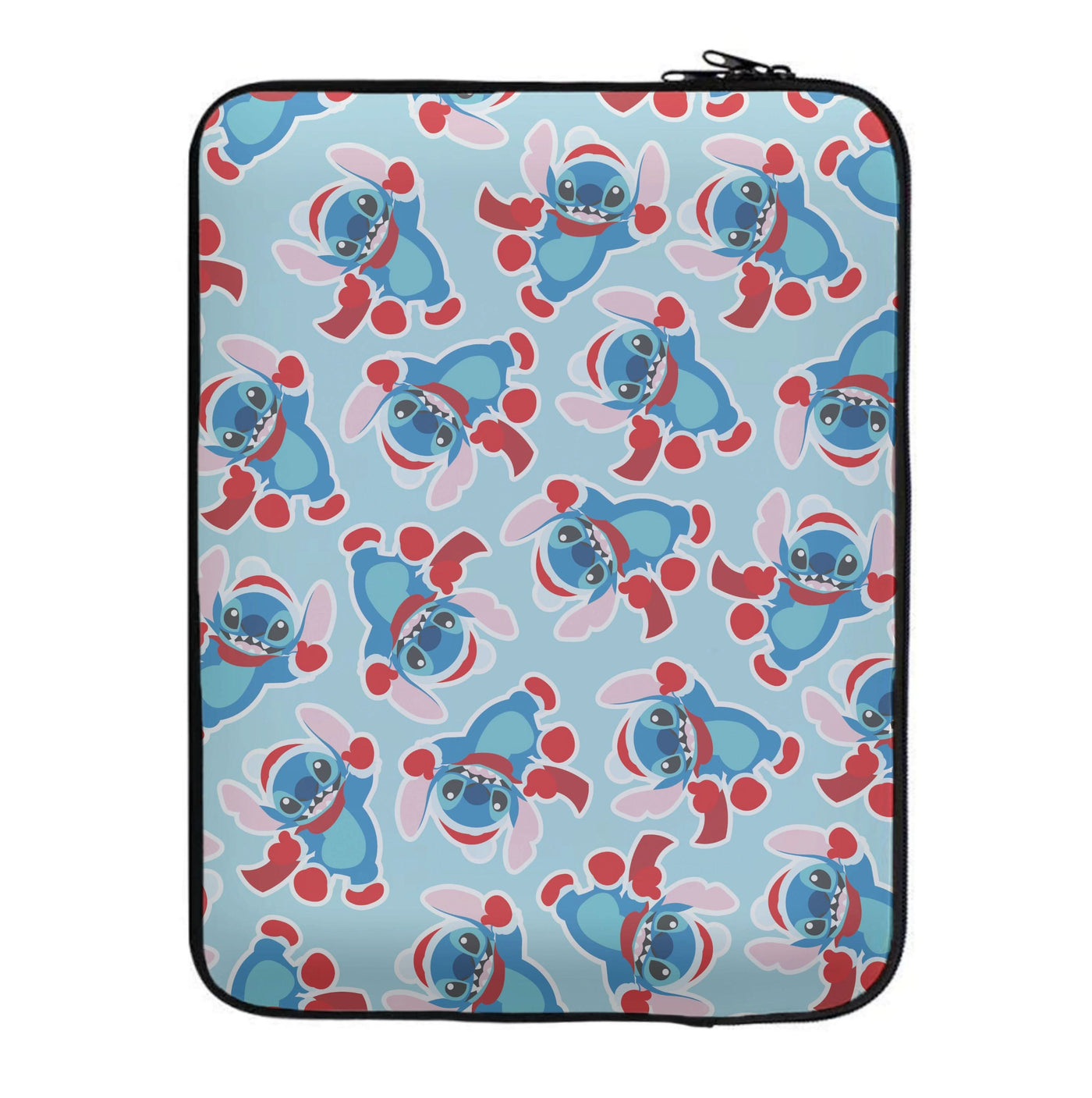 Blue Alien Christmas Pattern Laptop Sleeve