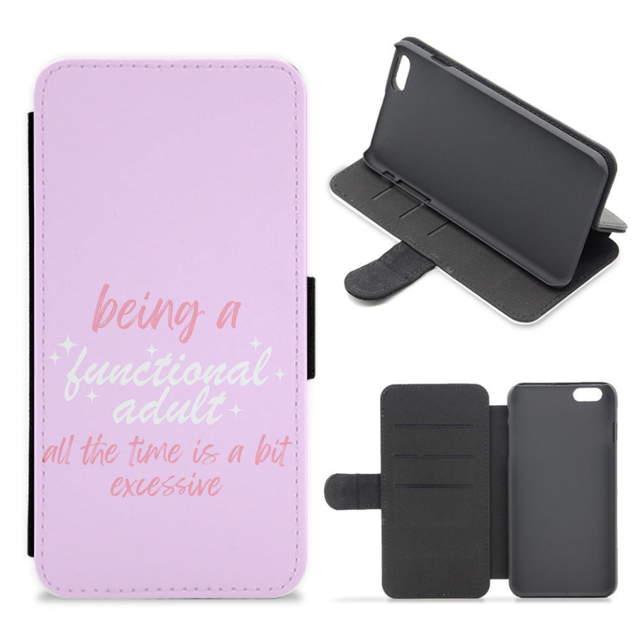 Being A Functional Adult - Aesthetic Quote Flip / Wallet Phone Case