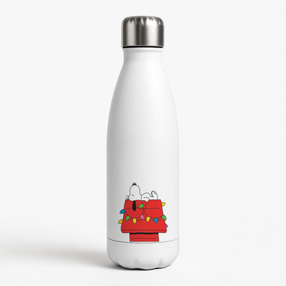 Cartoon Beagle Fairylights White Water Bottle