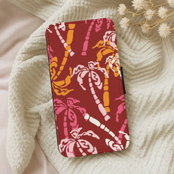 Abstract Palm Trees Pattern Leather Phone Case