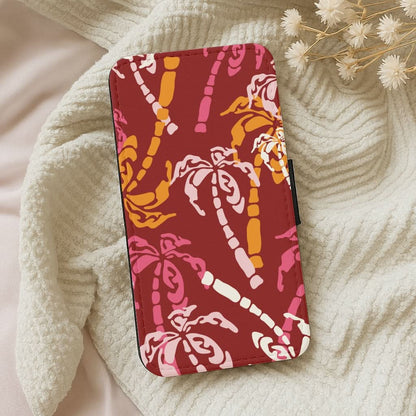Abstract Palm Trees Pattern Leather Phone Case