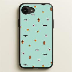 Minature Halloween Cartoons Pattern iPhone 16e Case