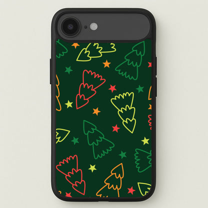 Colourful Christmas Tree Outlines Pattern iPhone 17 Air Case