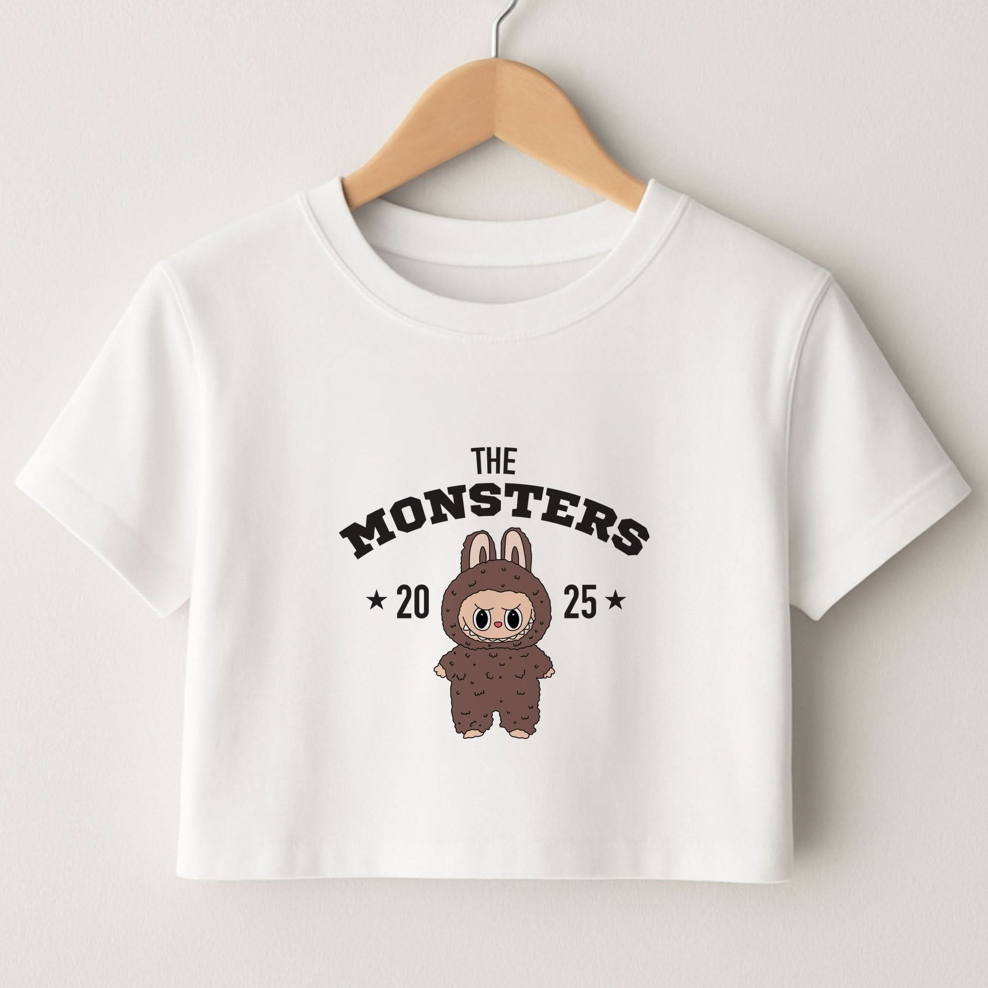 Cute Monster 2025 Biege Crop Top