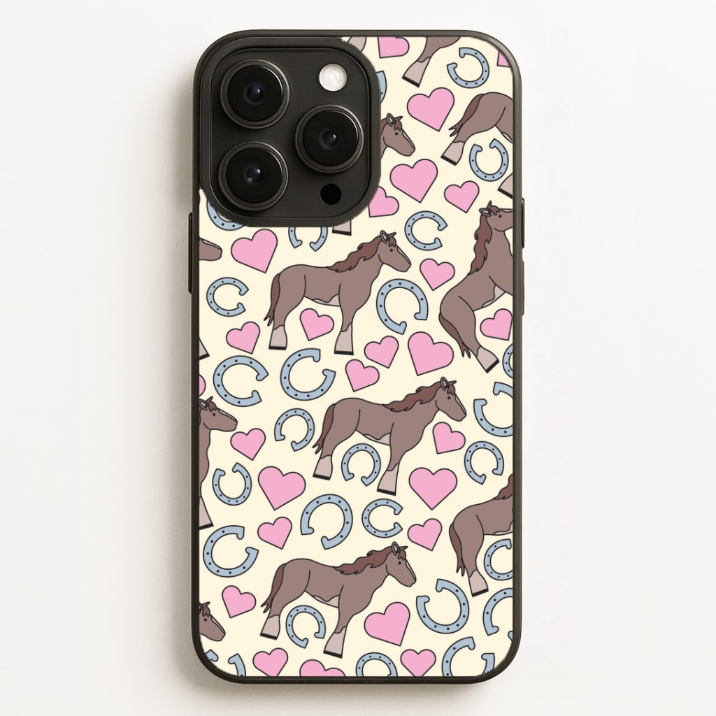 Horses And Horseshoes Pattern - Horses Phone Case for iPhone, Samsung Galaxy and Google Pixel
