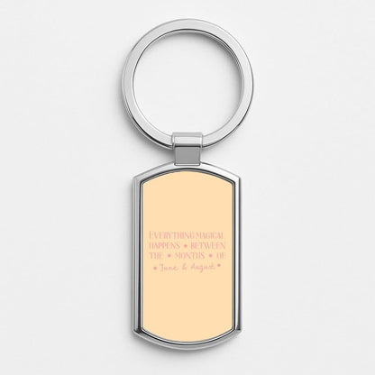 Everything Magical Happens Silver Metal Keyring