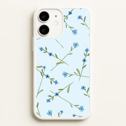 Baby Blue Floral Pattern iPhone 11 Case