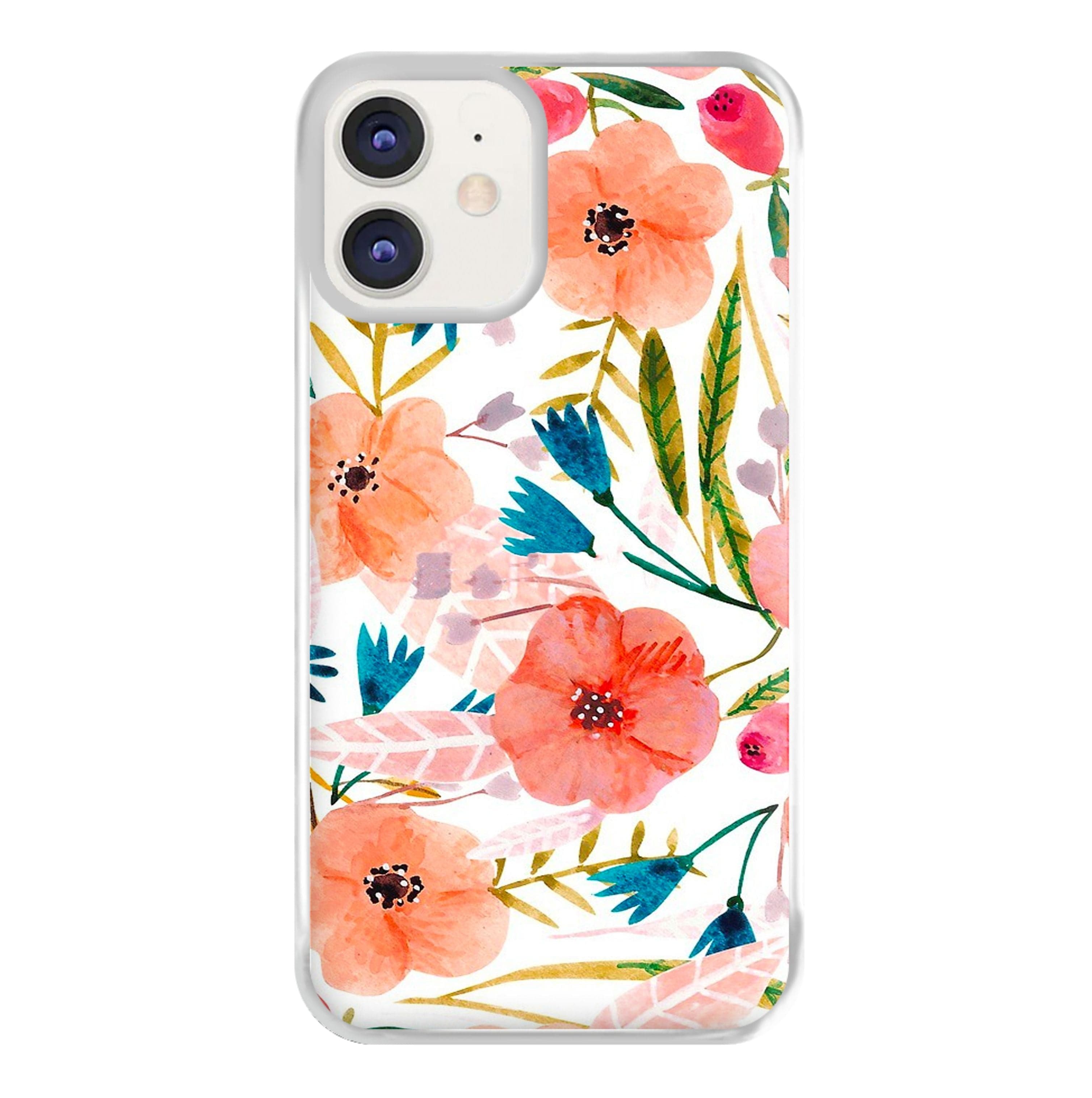 Peach Watercolour Floral Pattern Phone Case