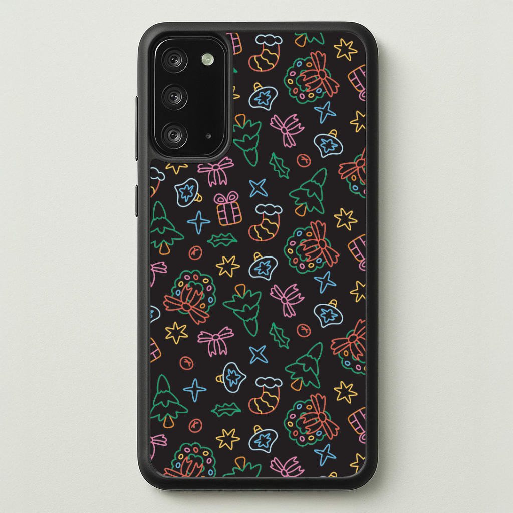 Neon Christmas Icons Pattern I Galaxy Note 20 Case