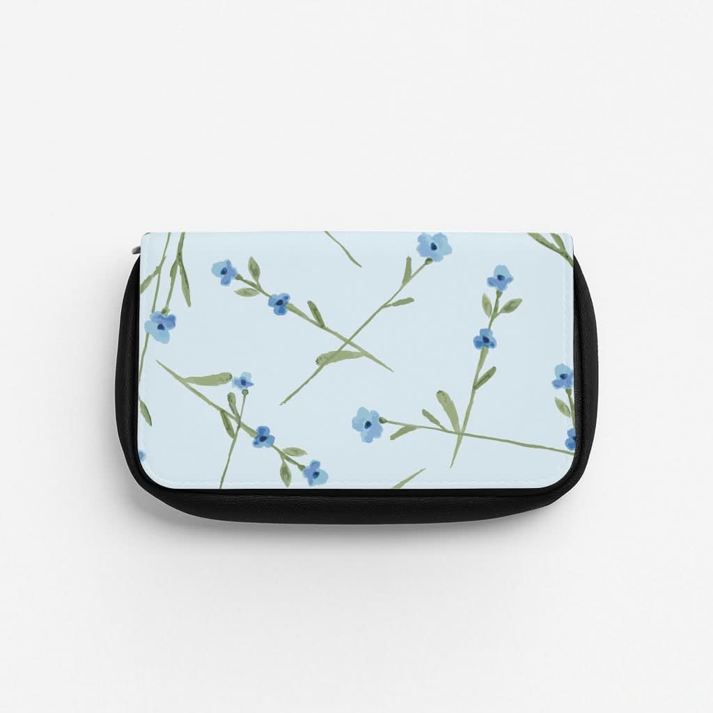 Baby Blue Floral Pattern Pencil Case