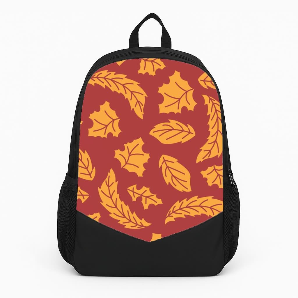 Orange Leaves Pattern Backpack