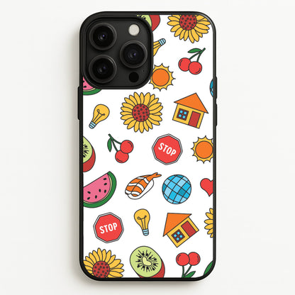 Harry Stickers Pattern iPhone 13 Pro Max Case