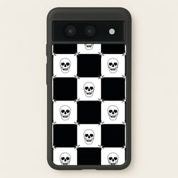 Checkered Skulls Pattern Google Pixel 8a Case