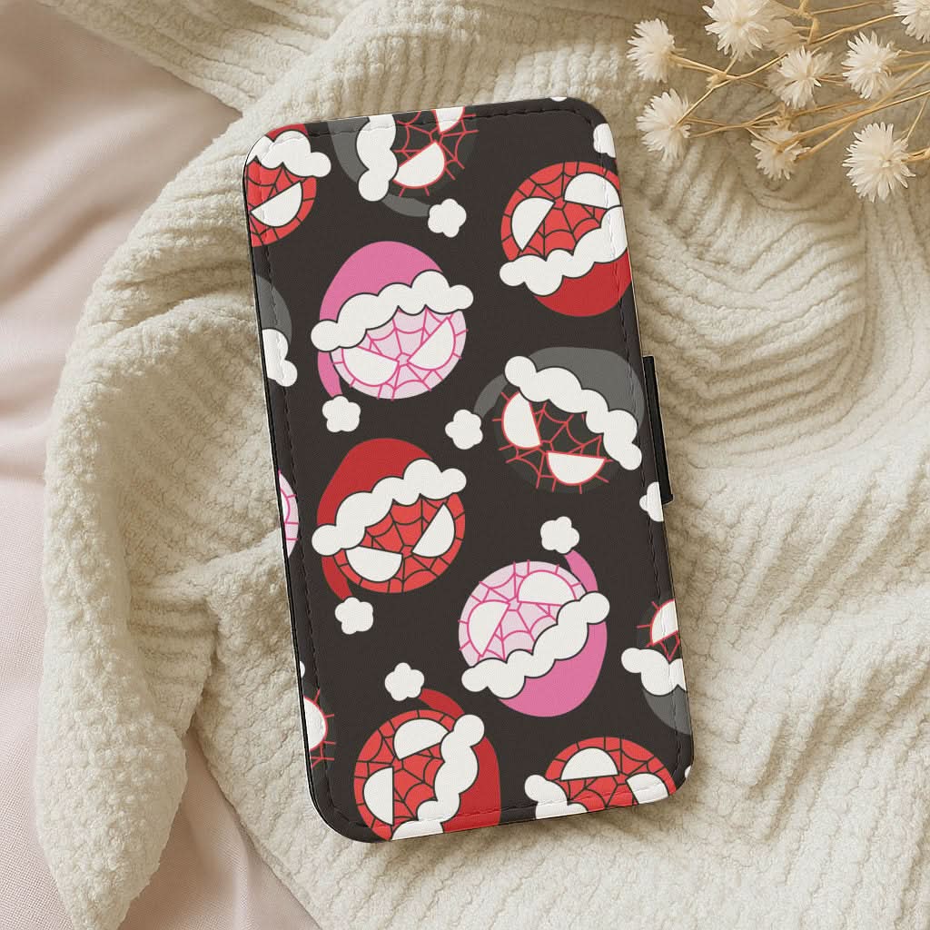 Spider Heroes Christmas Pattern Leather Phone Case