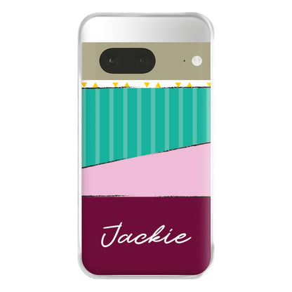 Geometric Patterns Personalised Name Google Pixel 7a Case