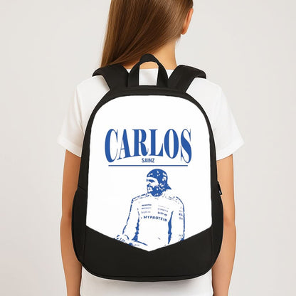Carlos White And Blue School Bag