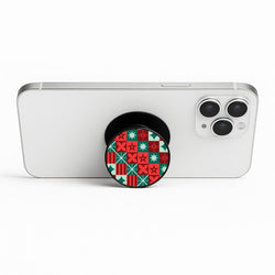 Geometric Square Christmas Pattern Phone Stand