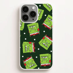 Grumpy Christmas Cartoon Sponge Pattern Phone Case for Apple iPhone, Samsung Galaxy, Huawei and Google Pixel