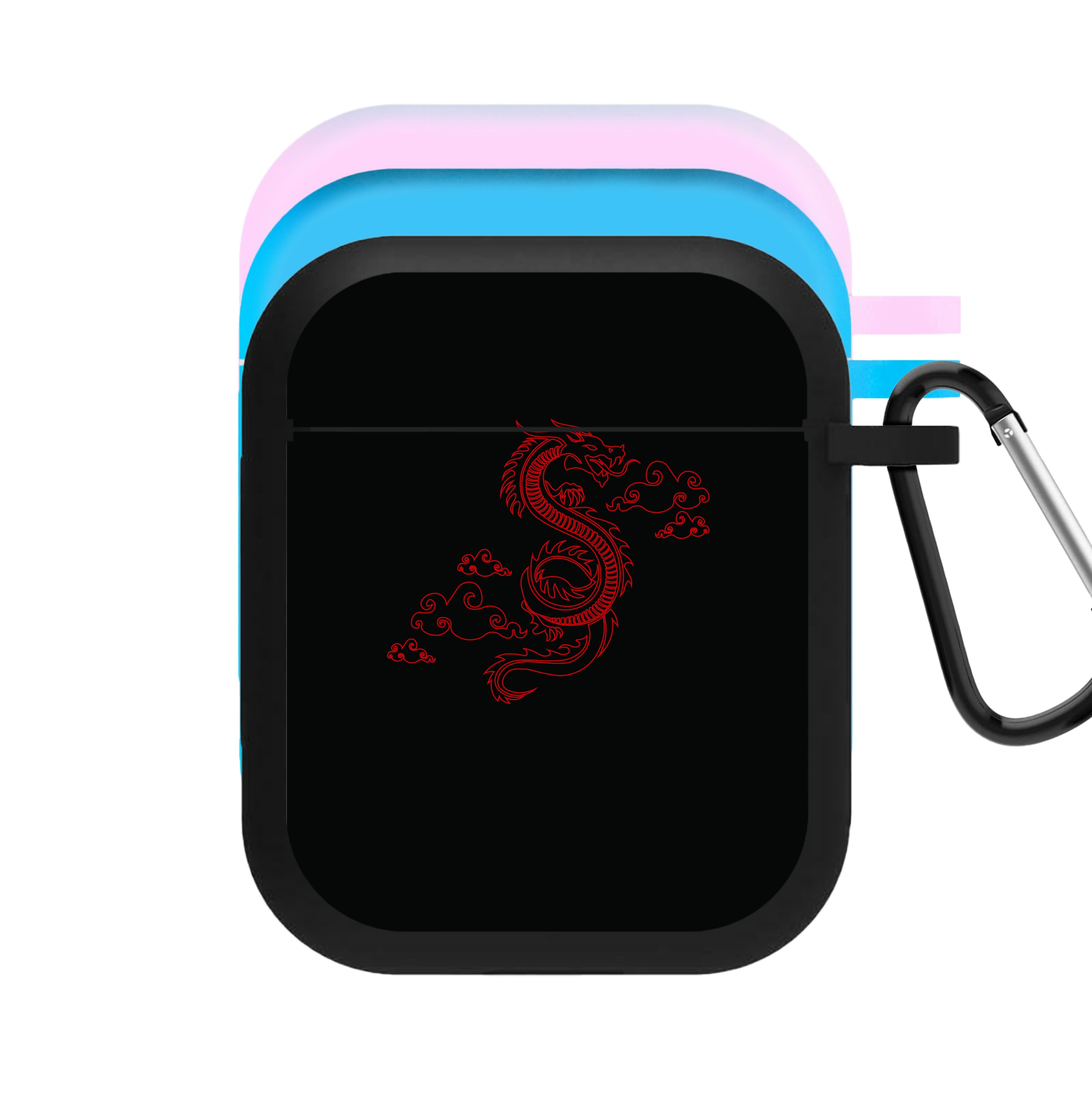 Red - Dragon Patterns AirPods Case