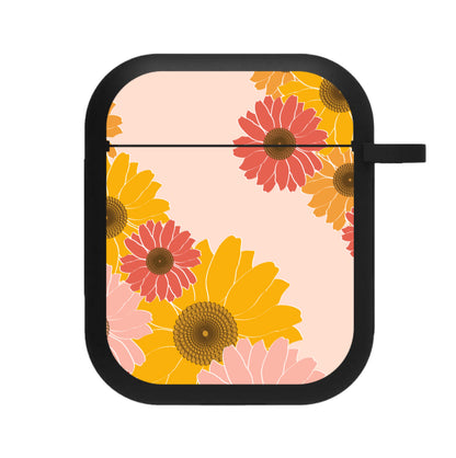 Sunflower Floral Pattern AirPods Case