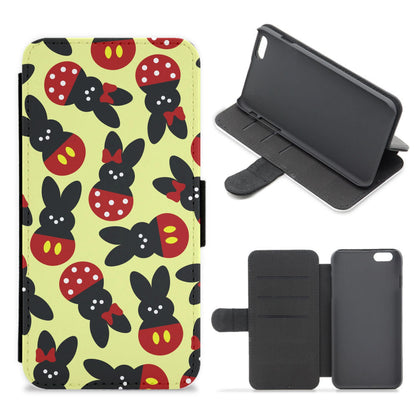 Mouse Peeps Pattern Flip / Wallet Phone Case