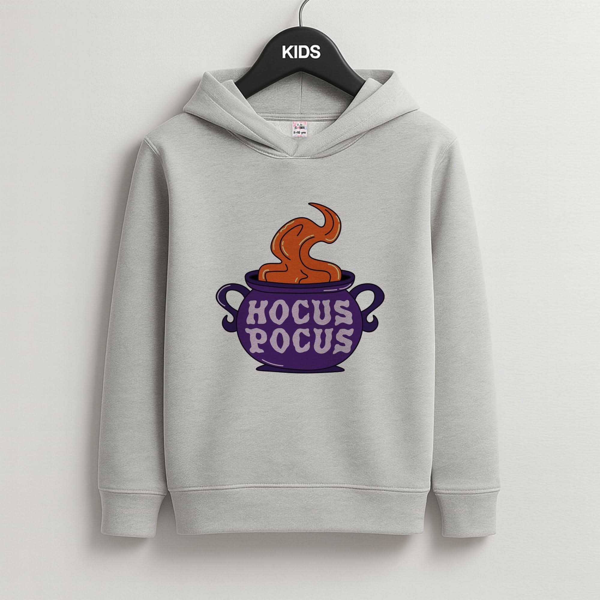 Hocus Pocus Cauldron Grey Kids Hoodie