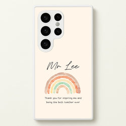 Biege Personalised Teacher Rainbow  Galaxy S24 Ultra Case