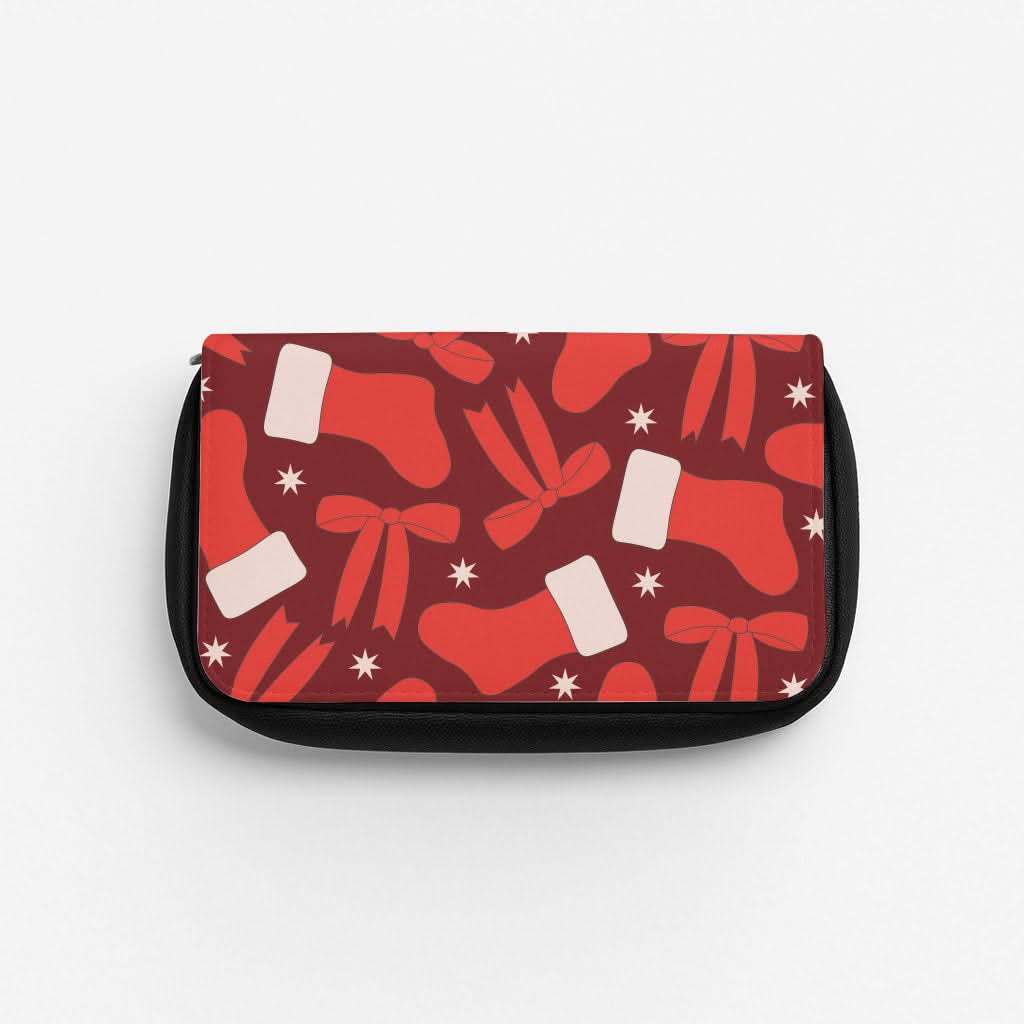 Stockings And Bows Pattern Pencil Case