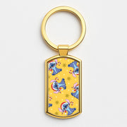 Cute Blue Alien Candycane Christmas Pattern Luxury Keyring 3