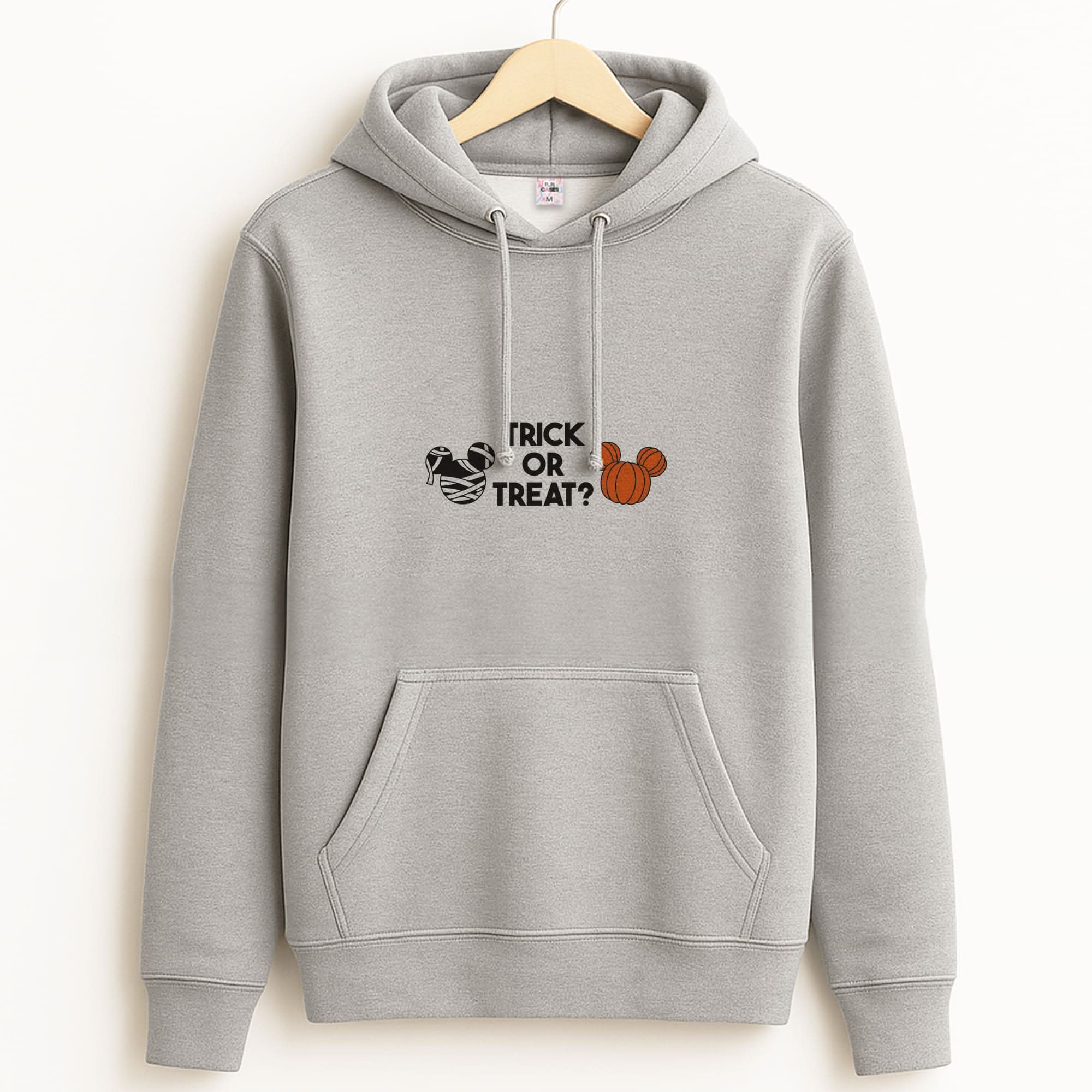 Trick Or Treat Mouse Unisex Grey Hoodie