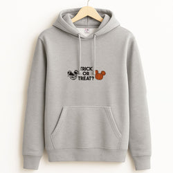 Trick Or Treat Mouse Unisex Grey Hoodie